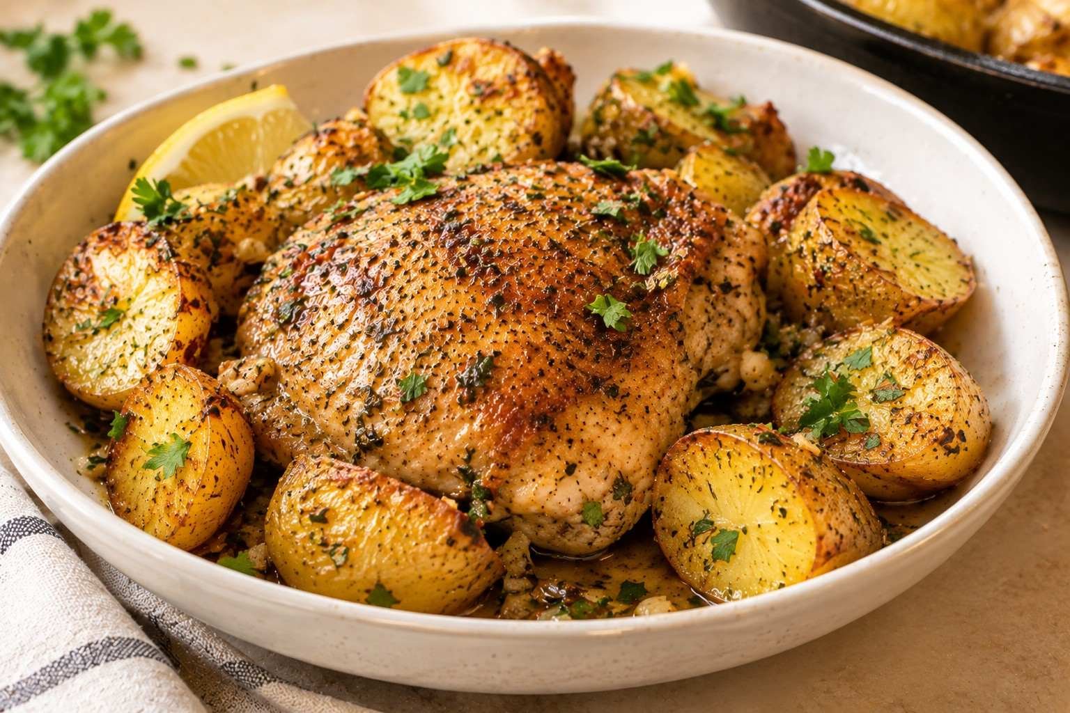 One-Pan Chicken & Potatoes Recipe – Easy Weeknight Dinner | Chicken and Potatoes Recipe