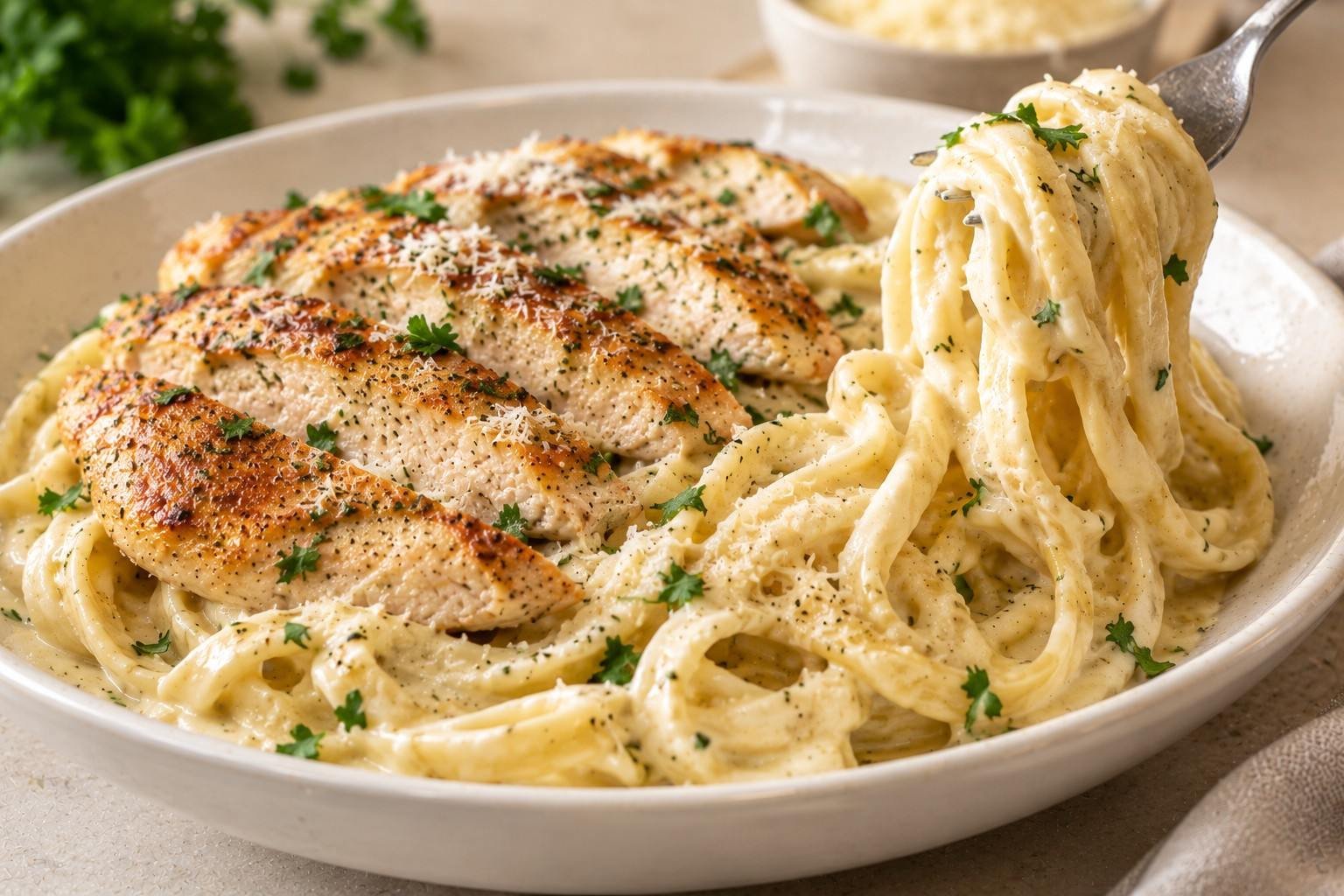 Easy Chicken Alfredo Pasta Recipe – Creamy Chicken Fettuccine | Easy Dinner Recipe